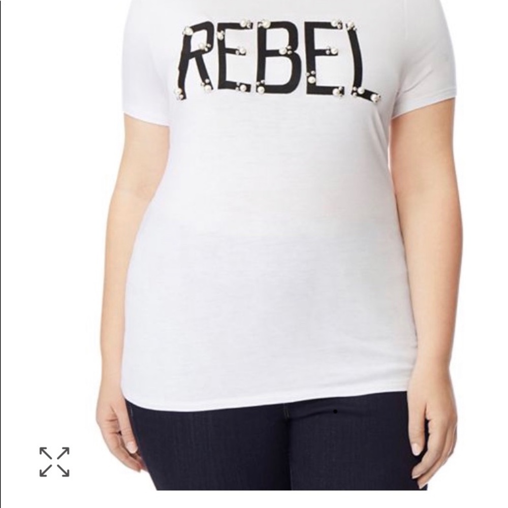 Rebel Wilson’s Embellished Graphic “REBEL” Tee